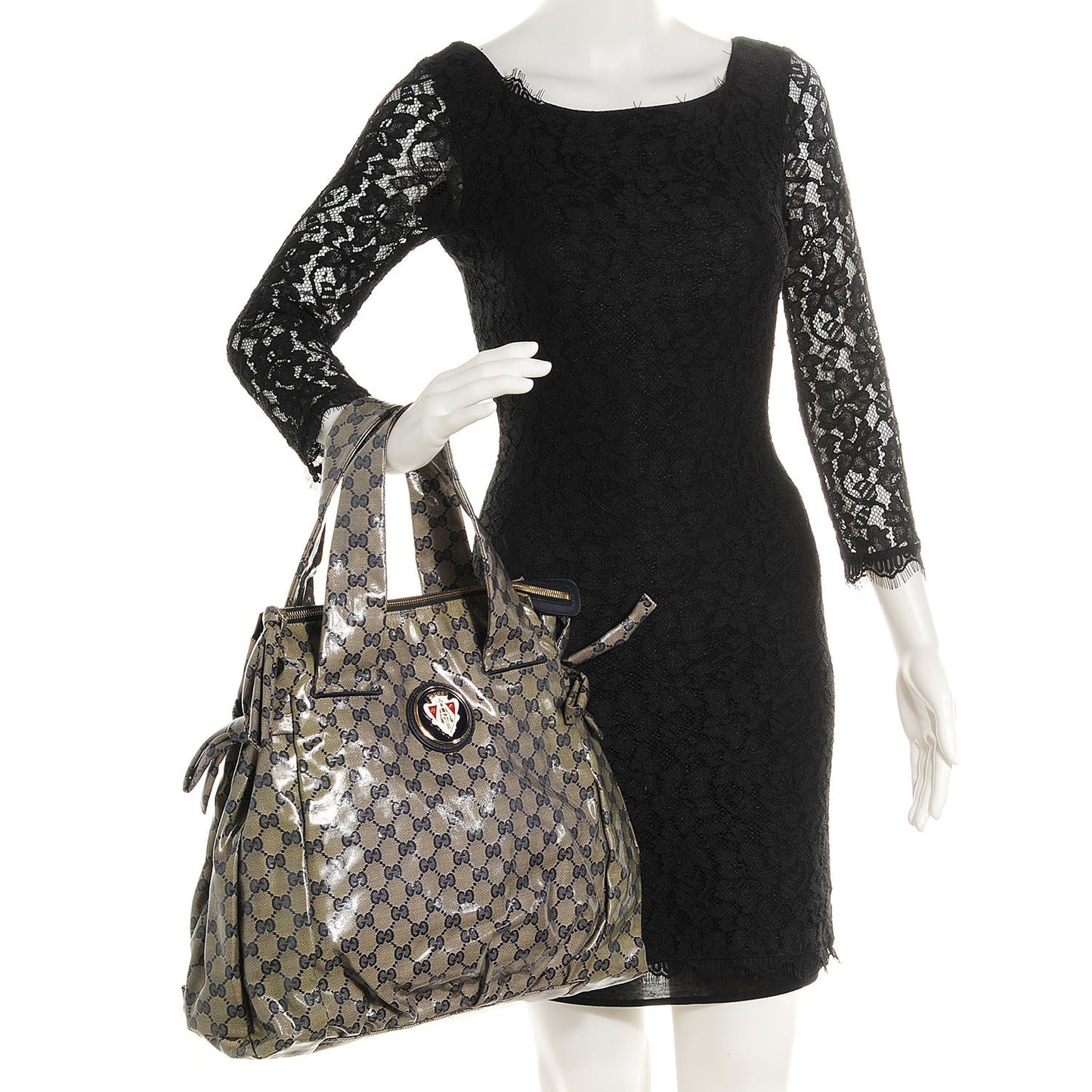 Crystal Monogram Hysteria Tote Navy Blue