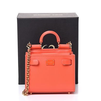 Dolce & Gabbana Calfskin Micro Miss Sicily 62 Satchel Orange 8 of 8