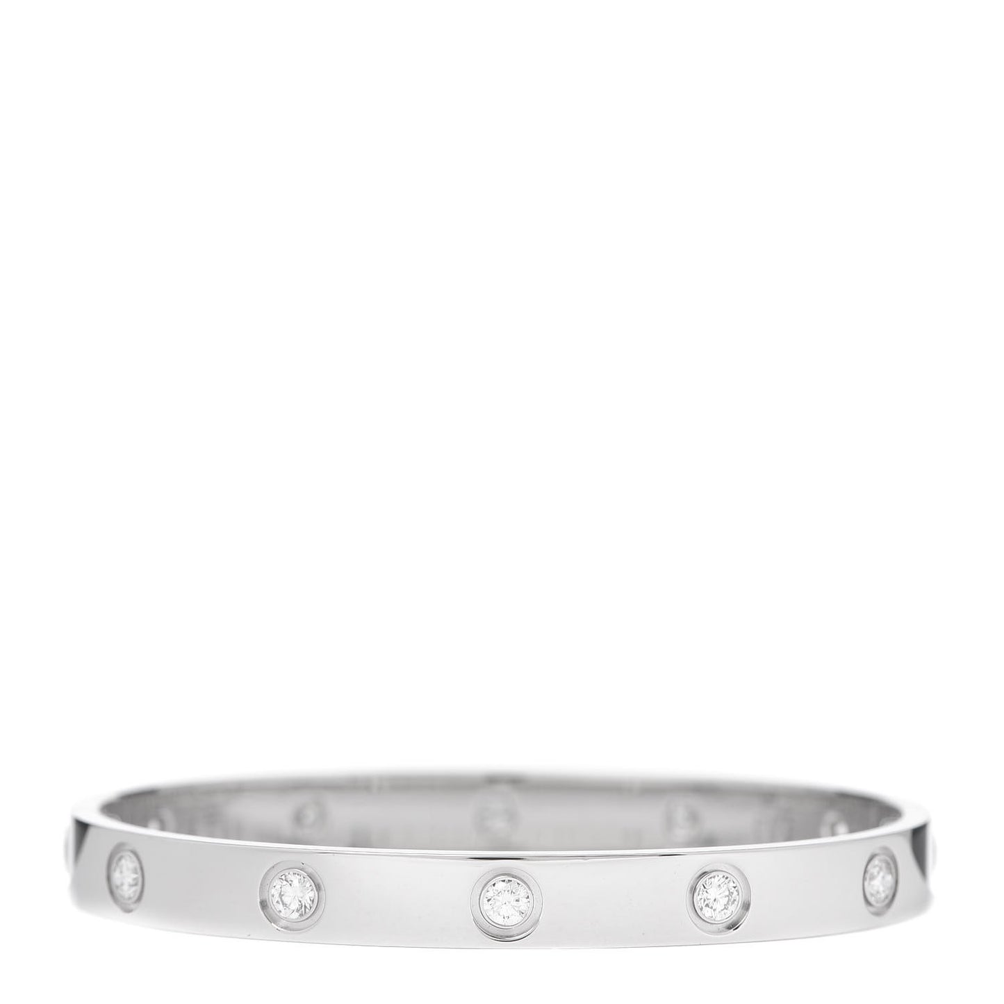 18K White Gold 10 Diamond LOVE Bracelet 16