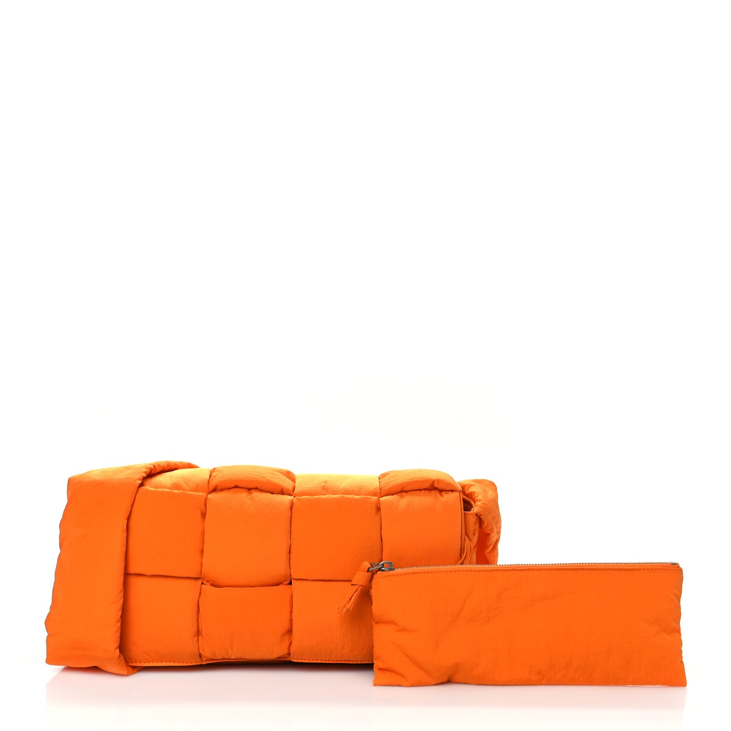 Nylon Intrecciato Padded Tech Cassette Bag Orange