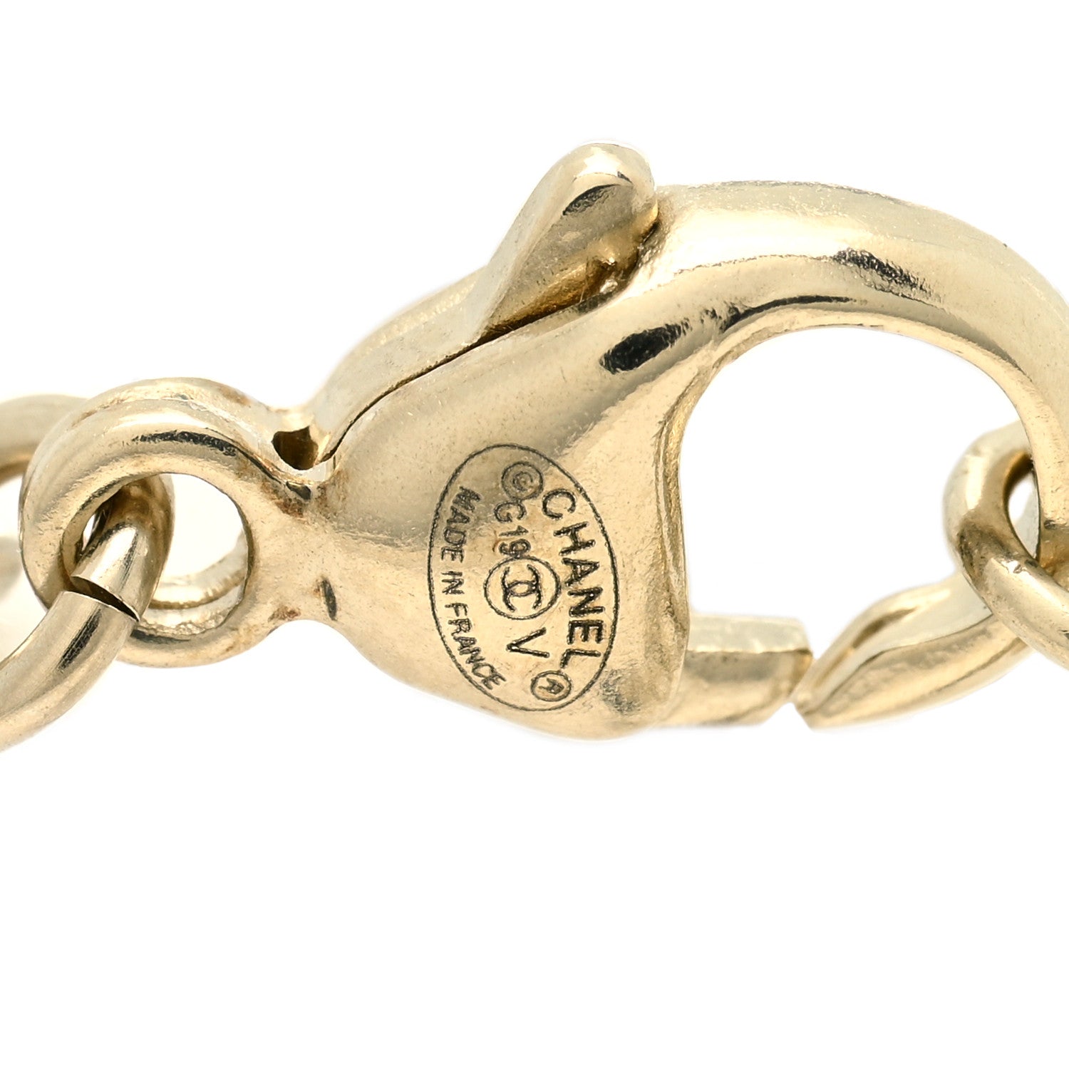 Chanel Crystal Enamel Pearl CC Bracelet Black Gold 3 of 3