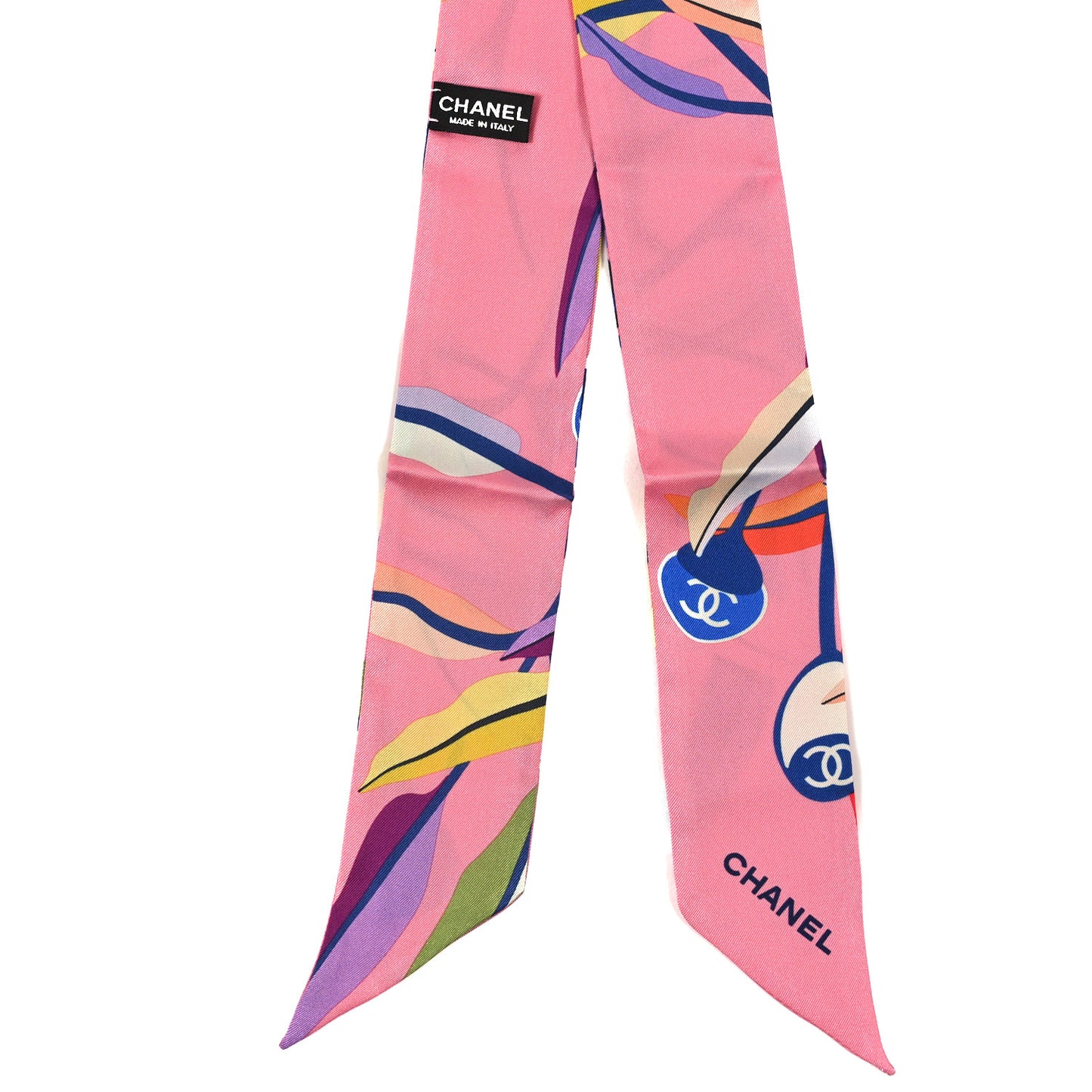 Silk Slim Bandeau Scarf Pink