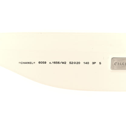 Chanel Acetate Square Sunglasses 6059 Black White 5 of 7