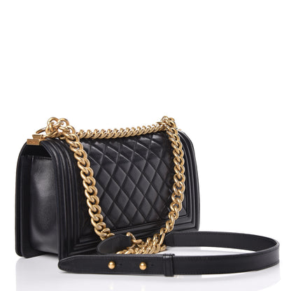 Chanel Lambskin Quilted Medium Boy Flap Black 3 of 14