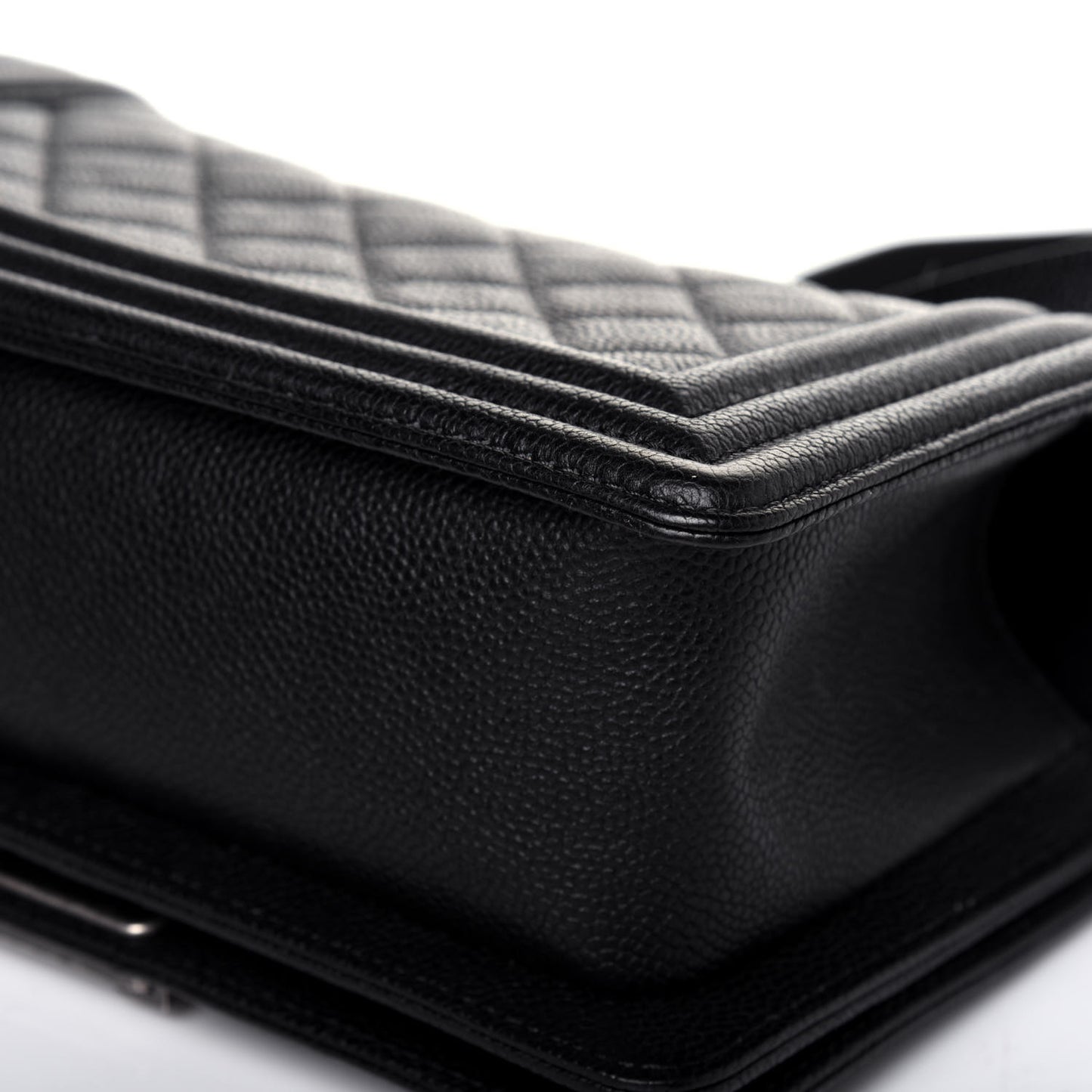 Caviar Quilted Small Boy Flap Black