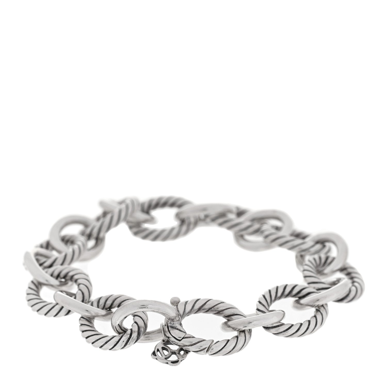 David Yurman Sterling Silver 12mm Large Oval Link Bracelet 2 of 4