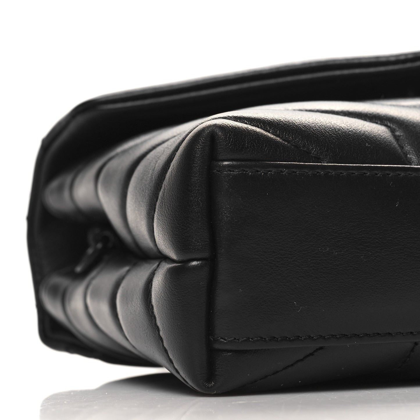 Calfskin Y Quilted Monogram Monochrome Toy Loulou Crossbody Bag Black