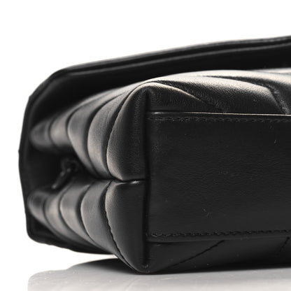Saint Laurent Calfskin Y Quilted Monogram Monochrome Toy Loulou Crossbody Bag Black 9 of 12