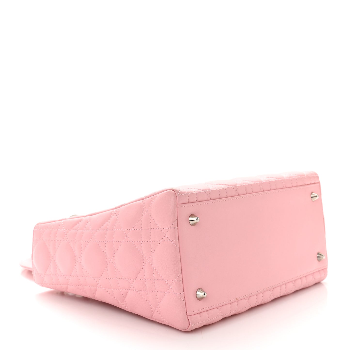 CHRISTIAN DIOR Lambskin Cannage Medium Lady Dior Pink