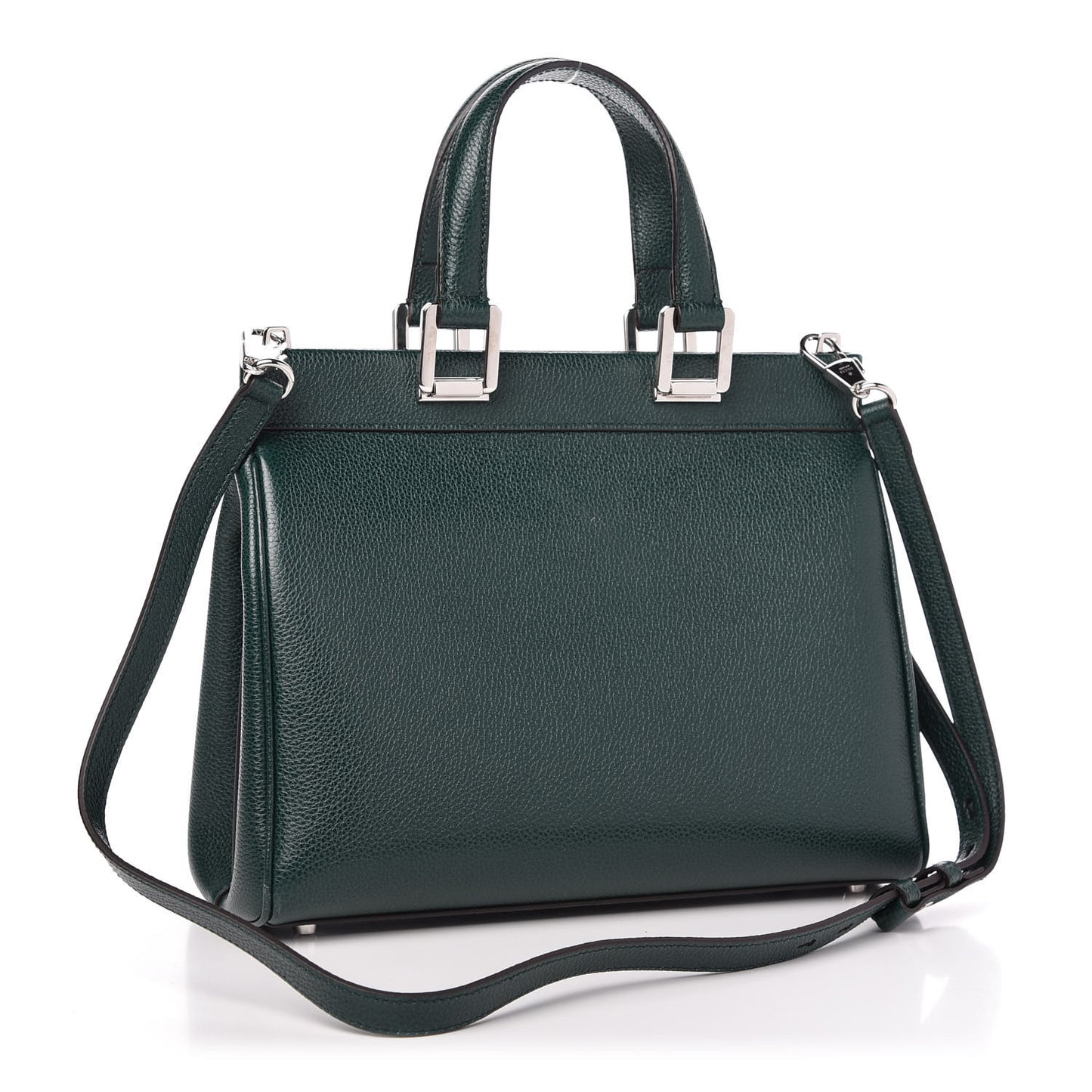 Grainy Calfskin Small Zumi Top Handle Bag Vintage Green