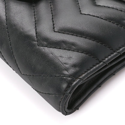 Gucci Calfskin Matelasse GG Marmont Chain Wallet Black 10 of 12