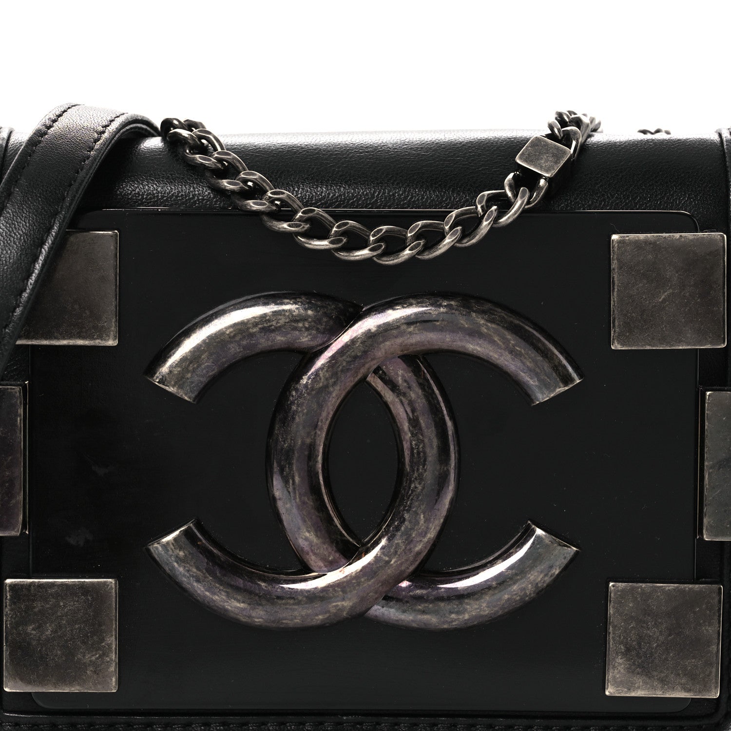 Chanel Plexiglass Lambskin Mini Boy Brick Flap Black 8 of 14