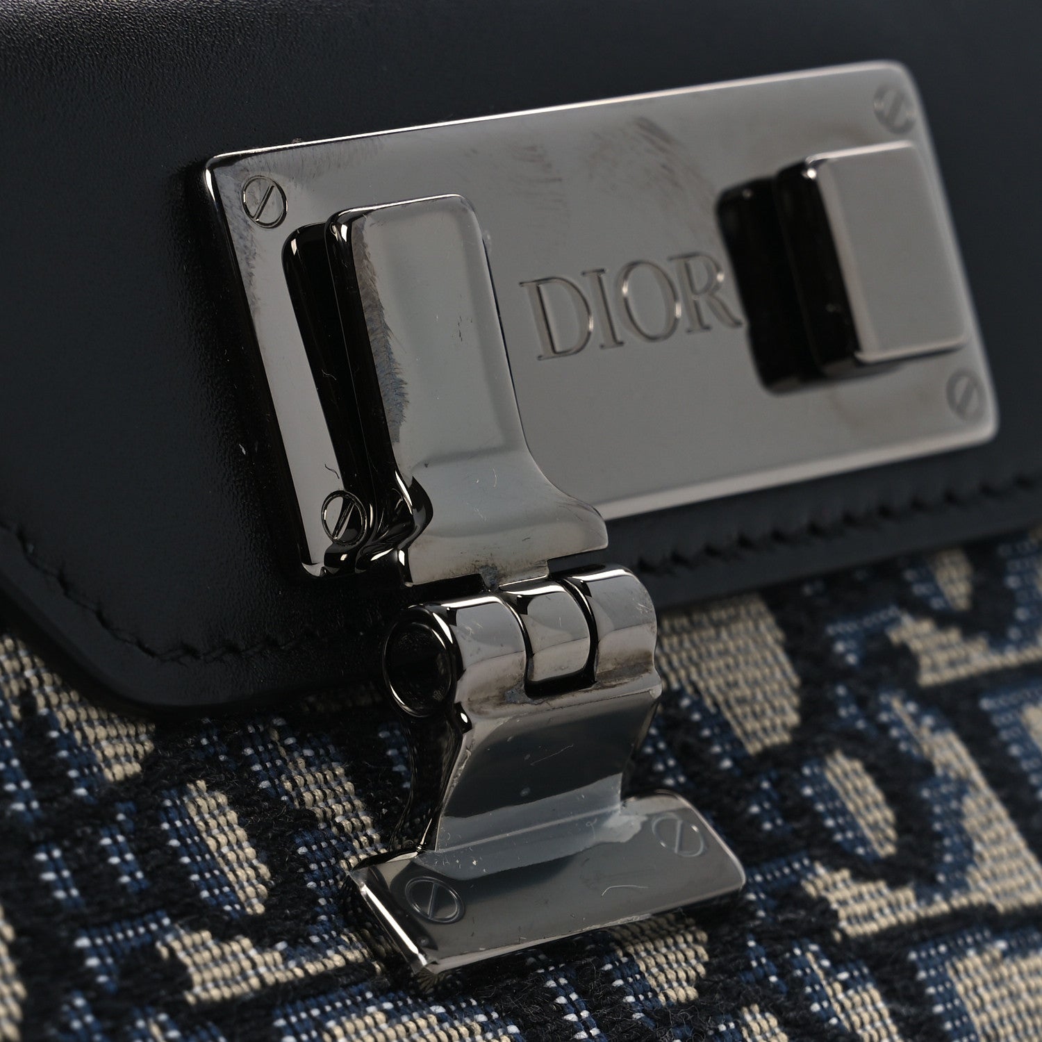 Christian Dior Oblique Smooth Calfskin Nano Pouch Beige Black 10 of 11