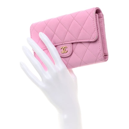 Chanel Caviar Quilted Medium Flap Wallet Pink 2 of 12