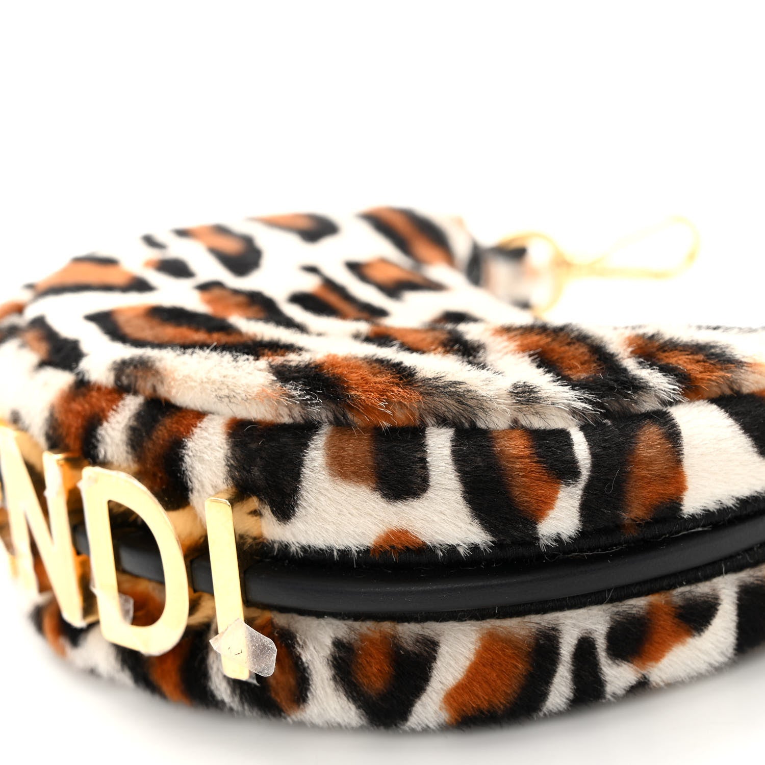 Fendi Sheepskin Vitello Grace Pony Hair Ocelot Nano Fendigraphy Hobo Charm Multicolor Black 8 of 8