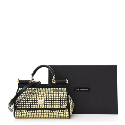 Dolce & Gabbana Stampa Iguana Embossed Crystal Small Miss Sicily Satchel Gold 10 of 10