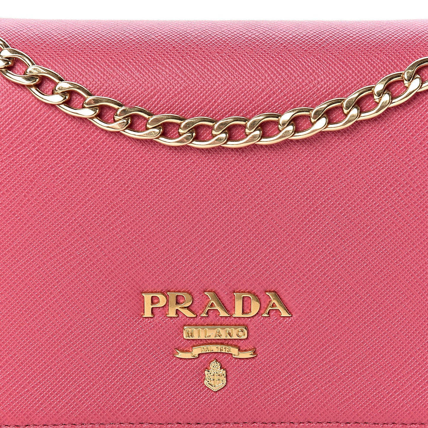 Saffiano Lux Chain Wallet Peonia