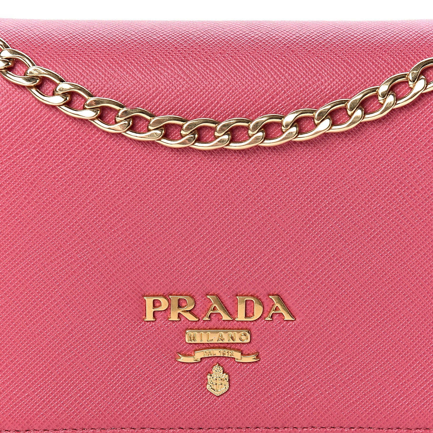 Prada Saffiano Lux Chain Wallet Peonia 10 of 10