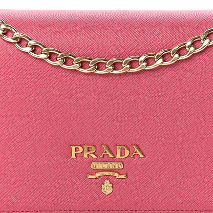 Prada Saffiano Lux Chain Wallet Peonia 10 of 10