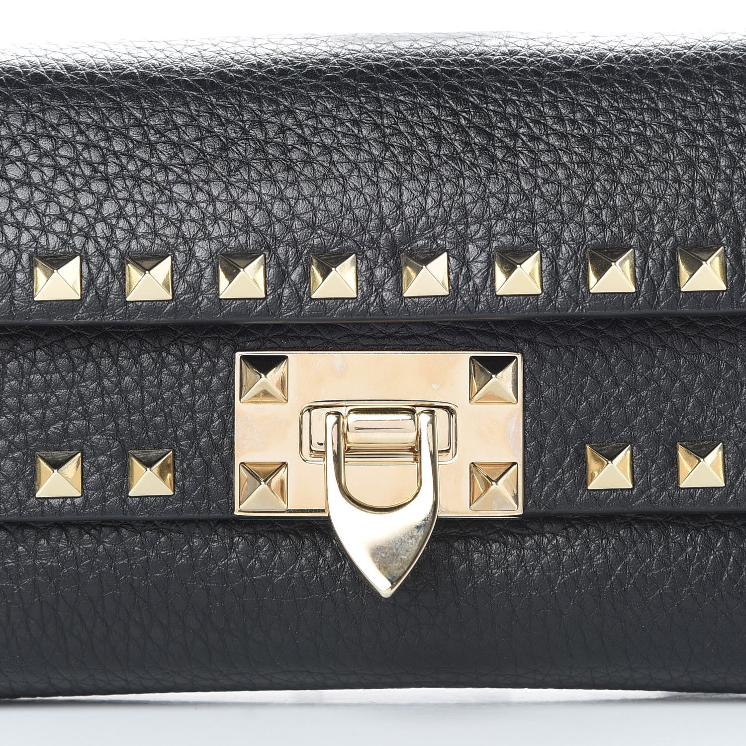 Valentino Garavani Grainy Calfskin Rockstud Double Flap Belt Bag Black 7 of 10