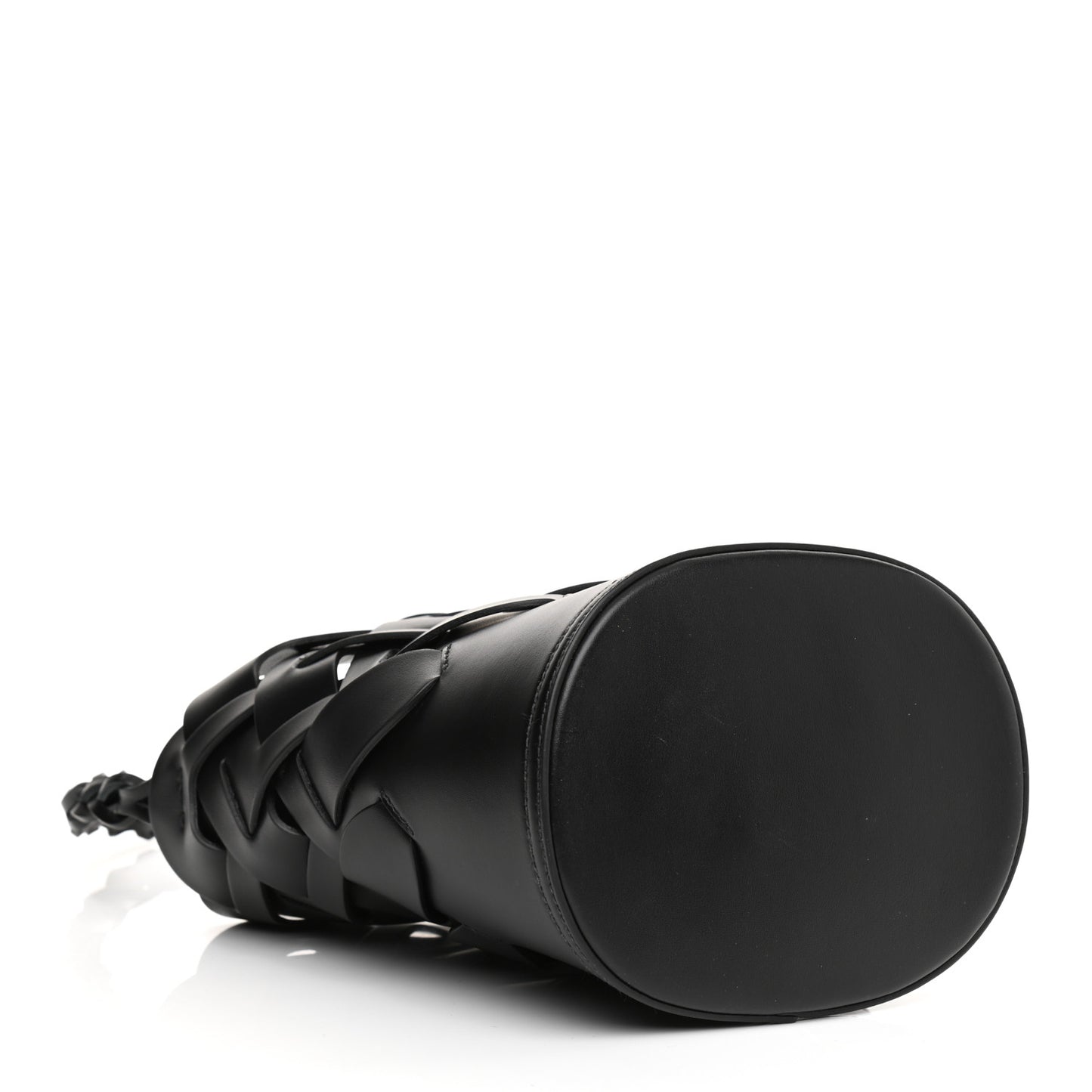 Vitello Intreccio Bucket Bag Black