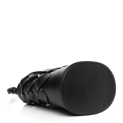 Prada Vitello Intreccio Bucket Bag Black 8 of 19