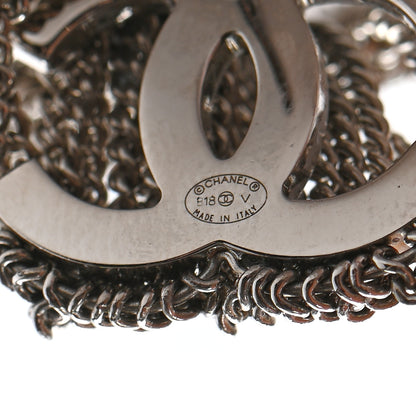 Chanel Baguette Crystal CC Chain Drop Earrings Silver 4 of 4