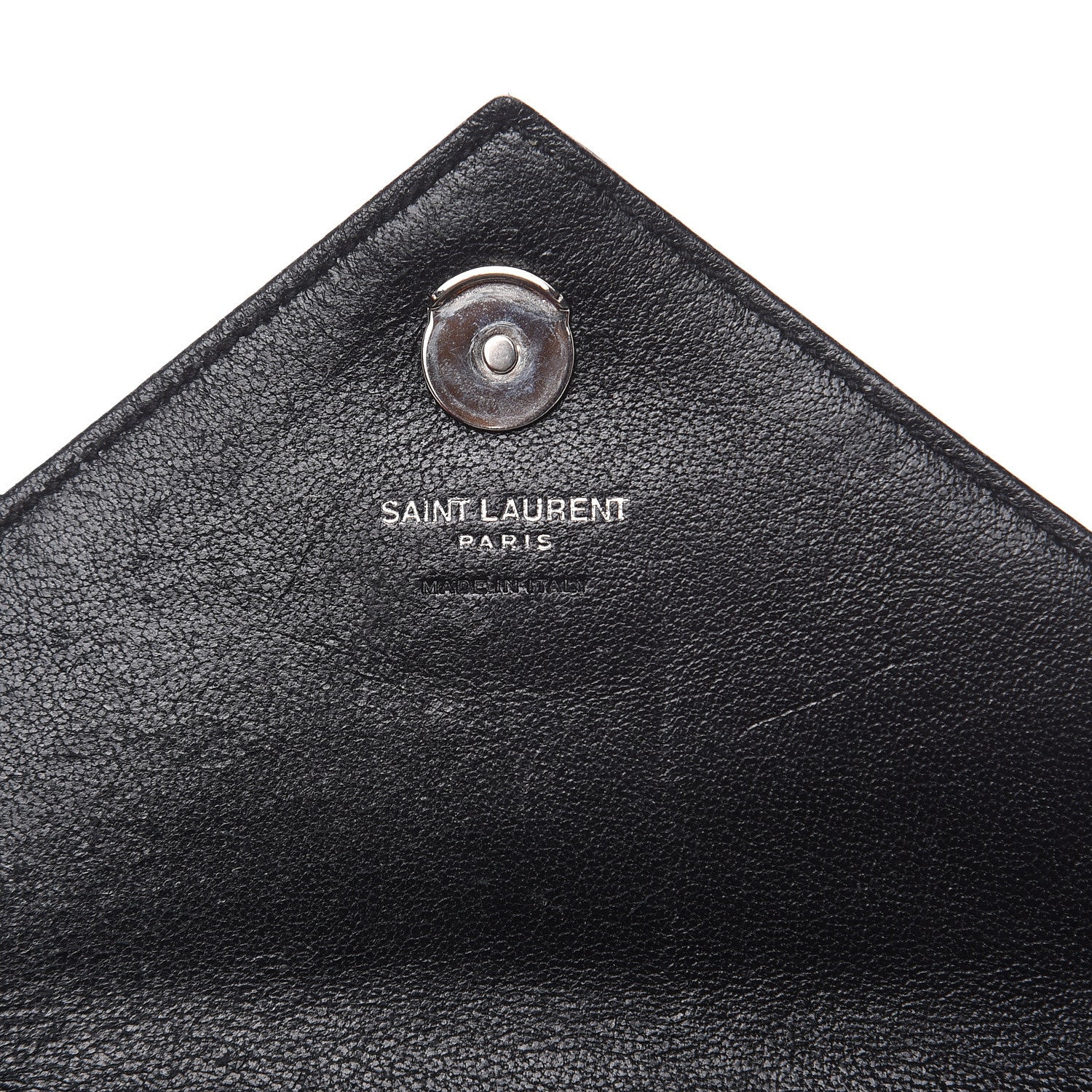Saint Laurent Sheepskin Matelasse Chevron Monogram College Chain Wallet Black 6 of 18