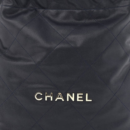 Chanel Shiny Caviar Quilted Small Chanel 22 Dark Blue 9 of 11