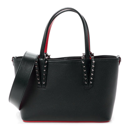 Christian Louboutin CHRISTIAN LOUBOUTIN Calfskin Spikes Mini East West Cabata Tote Black 1 of 11