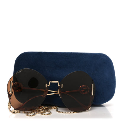 Gucci Metal Round Chain Sunglasses GG1203S Gold 7 of 7