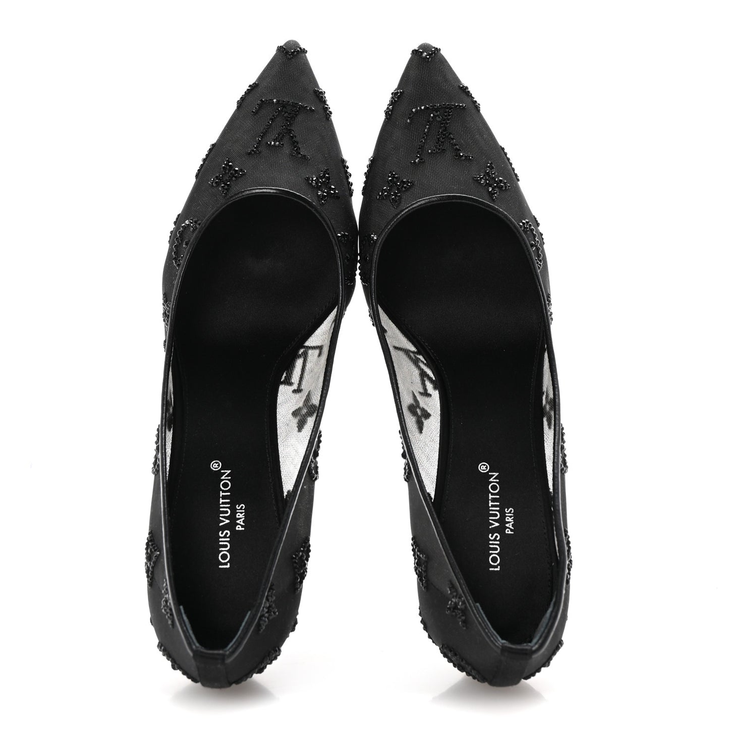 Monogram Mesh Strass Gala Pumps 35 Black