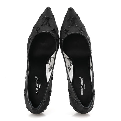 Louis Vuitton Monogram Mesh Strass Gala Pumps 35 Black 2 of 9
