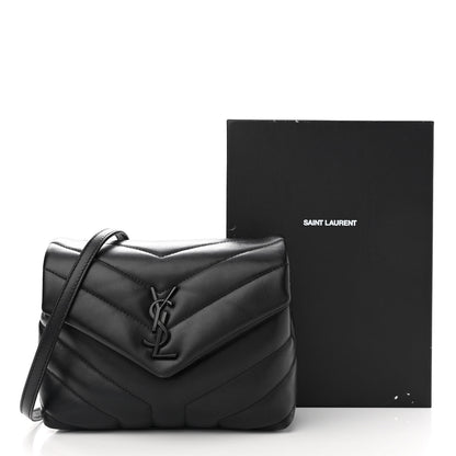 Saint Laurent Calfskin Y Quilted Monogram Monochrome Toy Loulou Crossbody Bag Black 12 of 12