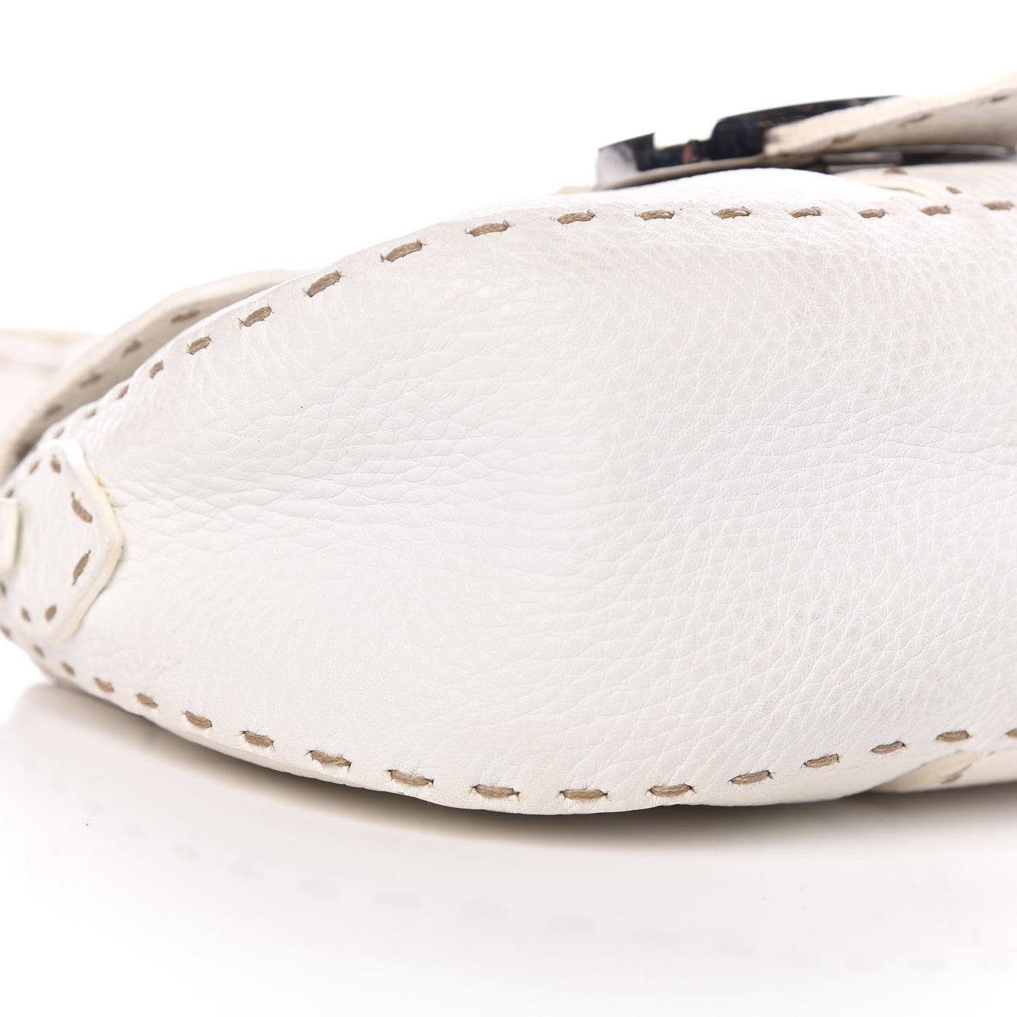 Calfskin Romano Selleria Flap Bag White