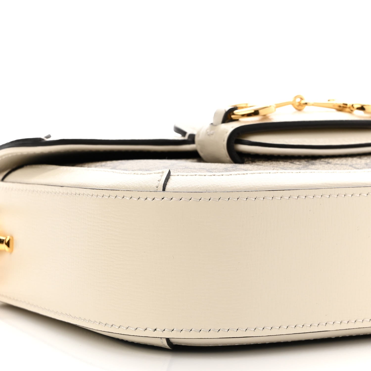 Gucci GG Supreme Monogram Web Mini Horsebit 1955 Shoulder Bag Beige Mystic White 10 of 14