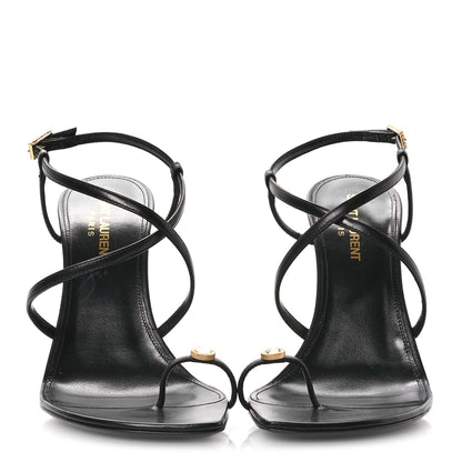 Saint Laurent Kid Egado Date 110 Sandals 37.5 Black 3 of 8