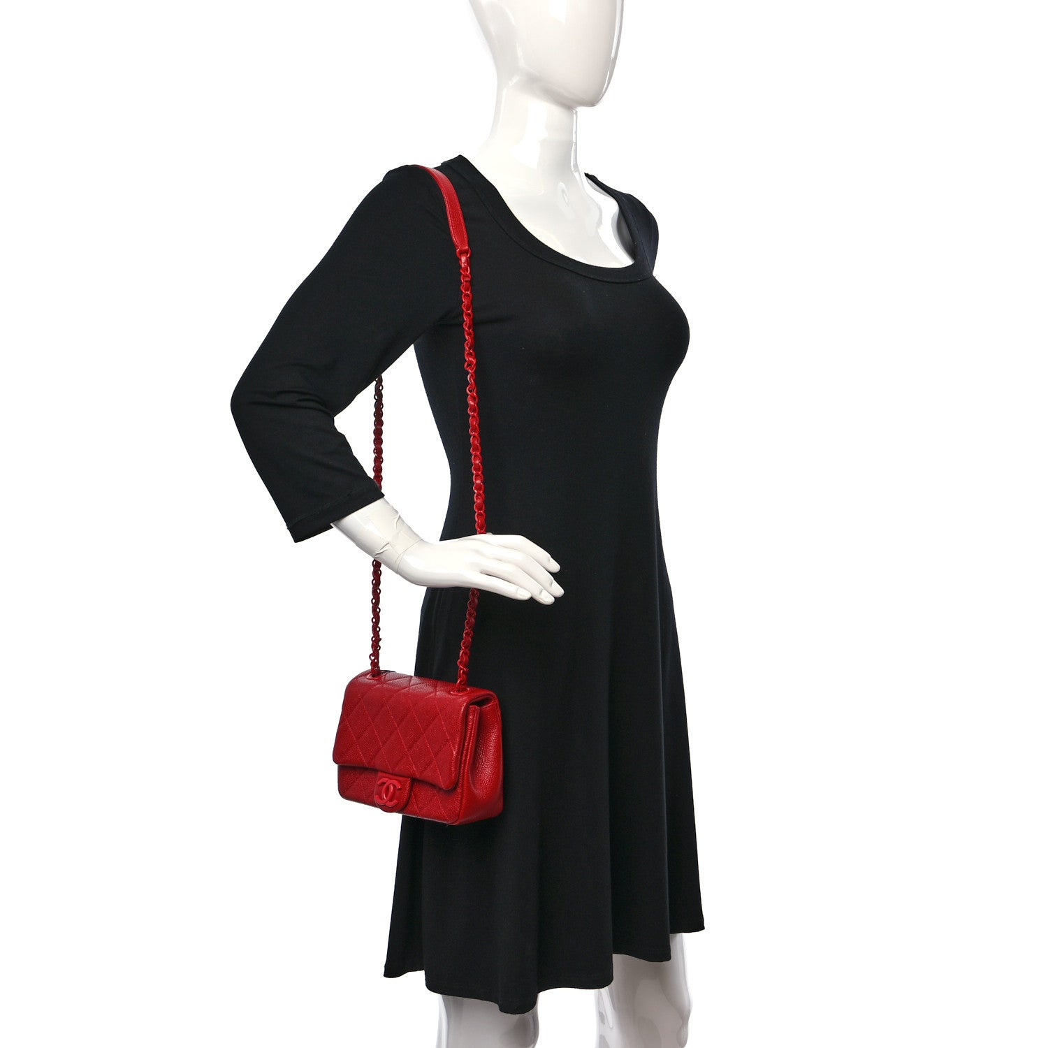 Chanel Caviar Quilted Mini Incognito Square Flap Red 2 of 10