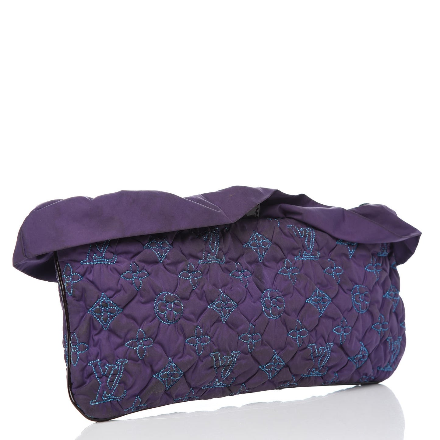 Nylon Quilted Pochette Devi MM Purple
