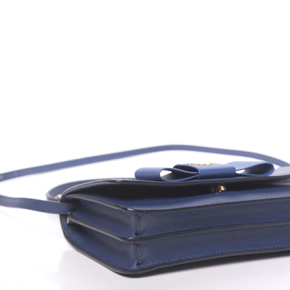 Prada Saffiano Fiocco Bow Flap Wallet Bluette Cobalto 7 of 9