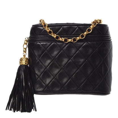 Chanel Lambskin Quilted Tassel Shoulder Bag Black 1 of 9
