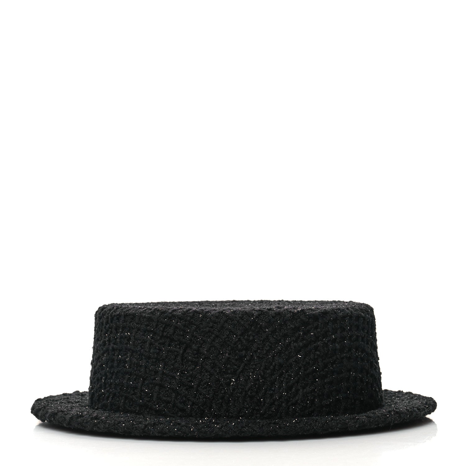 Chanel Tweed Boater Hat M Black 4 of 7