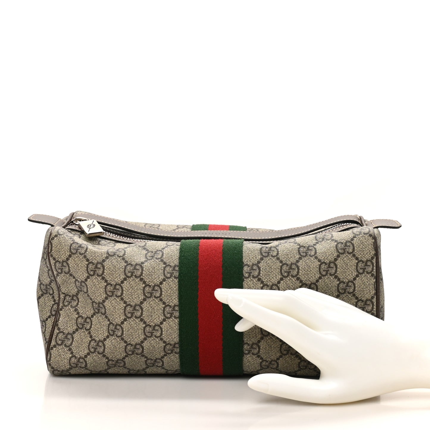 Monogram Web Cosmetic Case Beige Ebony New Acero