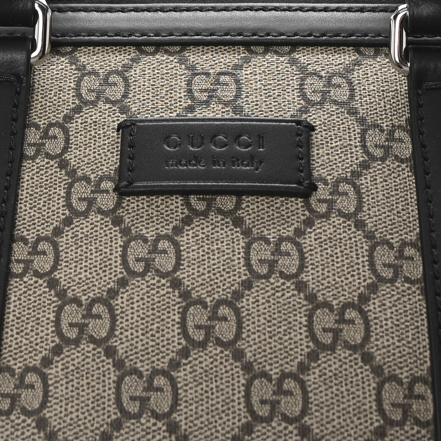 GG Supreme Monogram Selleria Calfskin Medium Duffle Beige Ebony Black