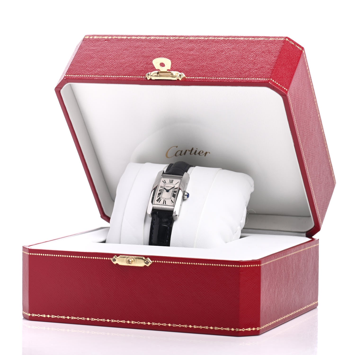 Cartier Stainless Steel Alligator 19mm Tank Americaine Quartz Watch 5 of 5
