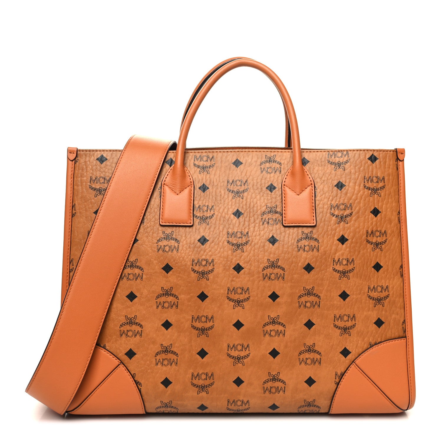 MCM Visetos Large Munich Tote Cognac 3 of 13