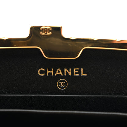 Chanel Glazed Goatskin Quilted Small Box With Chain Black 6 of 10