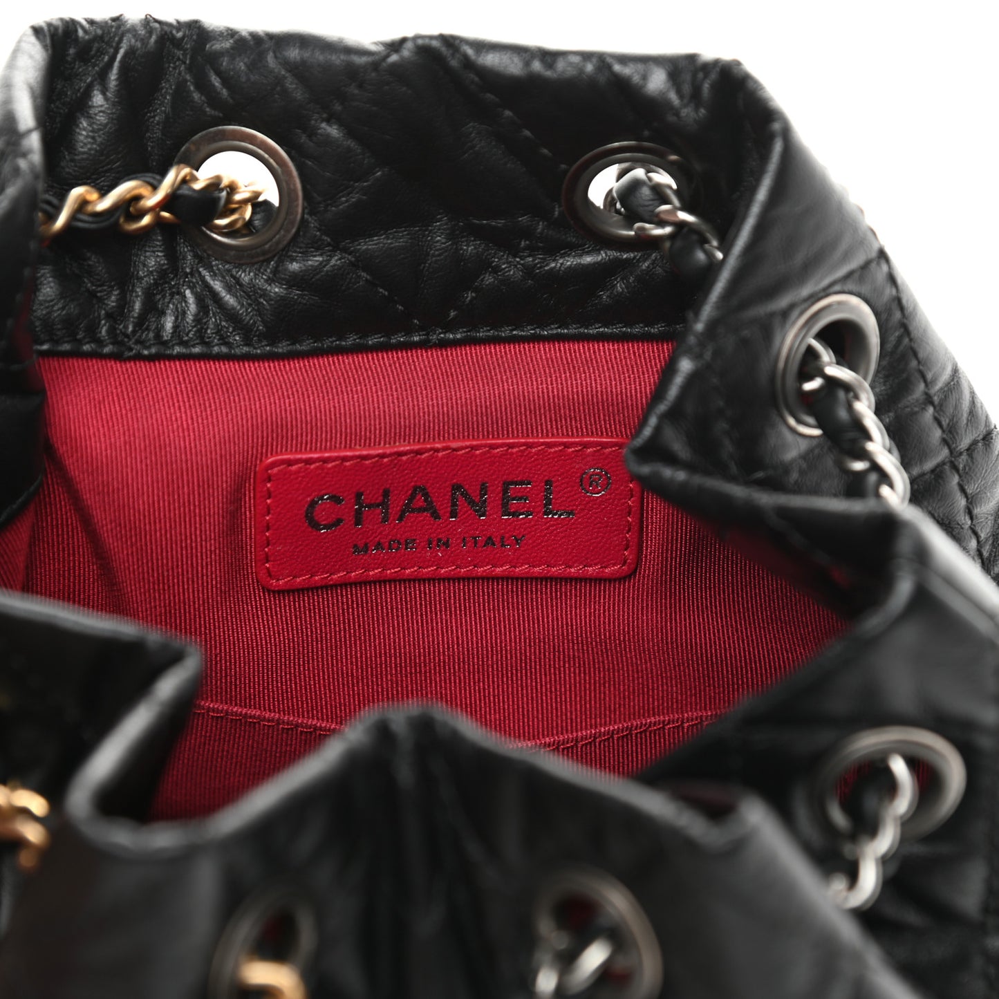 Aged Calfskin Quilted Small Gabrielle Backpack Black