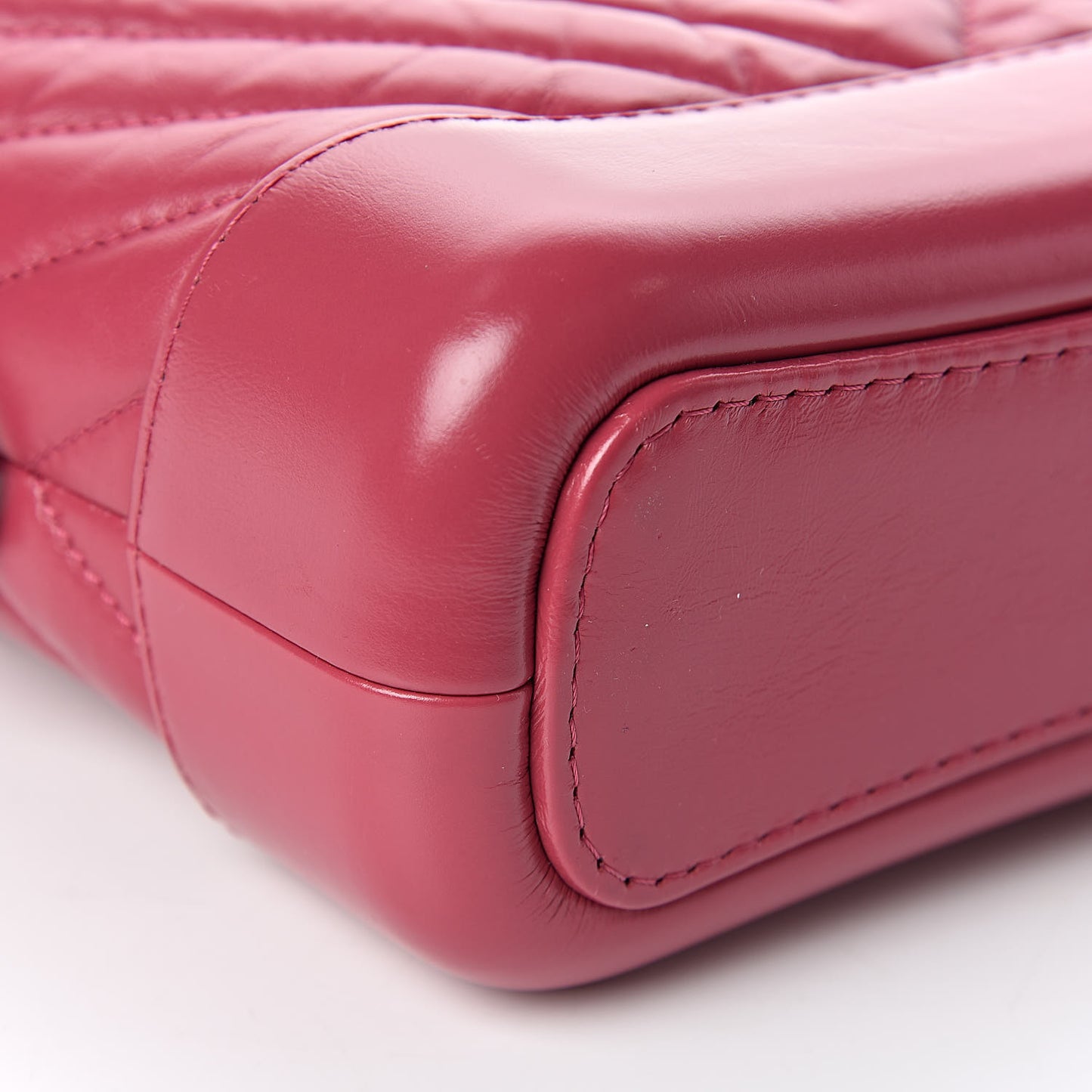 Aged Calfskin Chevron Quilted Small Gabrielle Hobo Dark Pink