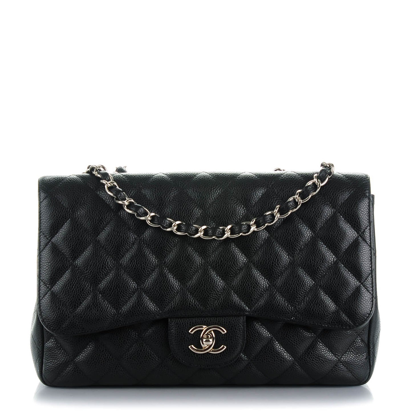 Caviar Quilted Jumbo Single Flap Black